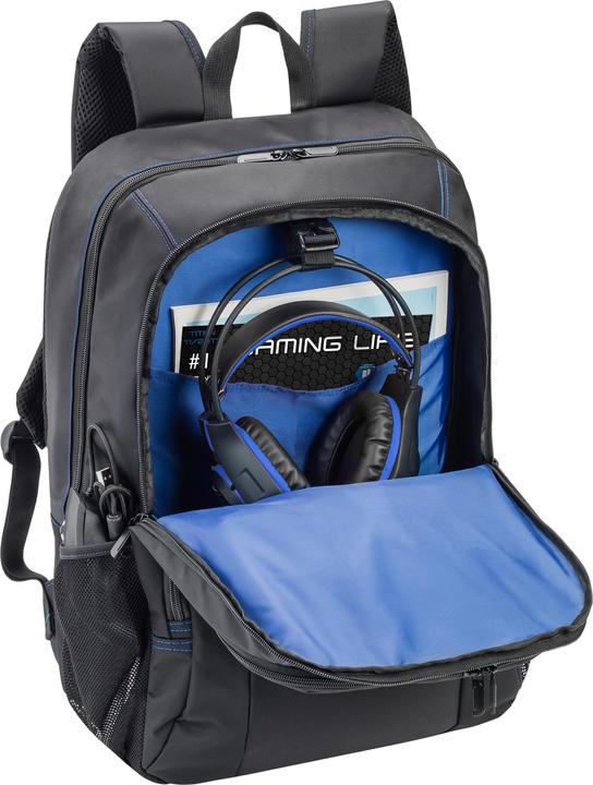 Produktbild Pedea Rucksack 43,9cm 17,3Zoll schwarz/blau Laptopfach: 43,5 x 32,5 x 6cm L x B x H Headsetfach: 44 x 3...