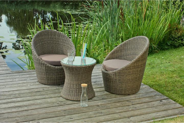 Actual product image Garden Pleasure Poly Rattan Lounge Malibu 3pcs