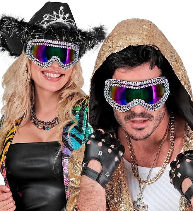 Actual product image Widmann 80s ski goggles with rhinestones