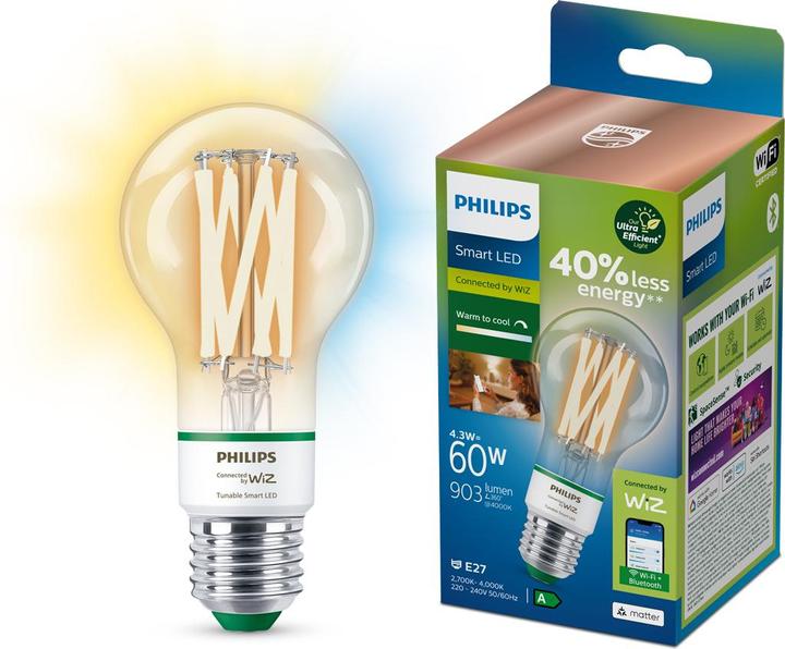 Immagine prodotto WiZ Lampada a filamento (E27, 4.30 W, 903 lm, 1 x, A)