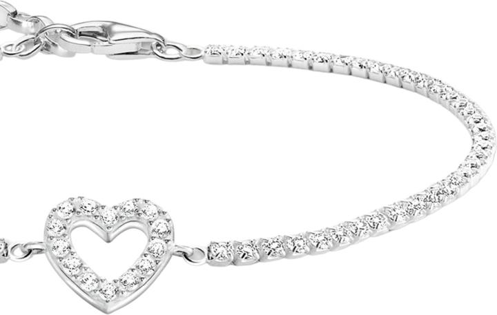 Immagine prodotto Thomas Sabo Bracciale tennis cuore con pietre bianche argento (19 cm, Argento 925 riciclato)