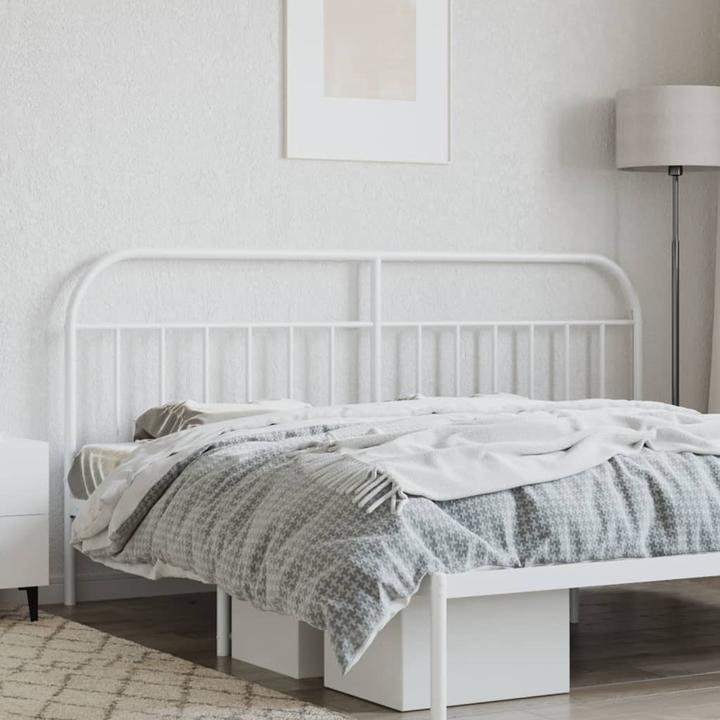 Image du produit VidaXL Kopfteil Metall Weiss 200 cm, Farbe: Weiss (206 x 3 x 100 cm)