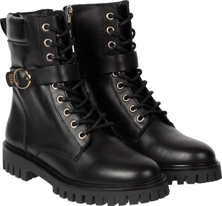 Actual product image Tommy Hilfiger Buckle Lace Up Boot (38)