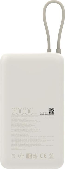 Immagine prodotto Xiaomi Power Bank (Integrated Cable) (20000 mAh, 33 W, 74 Wh)