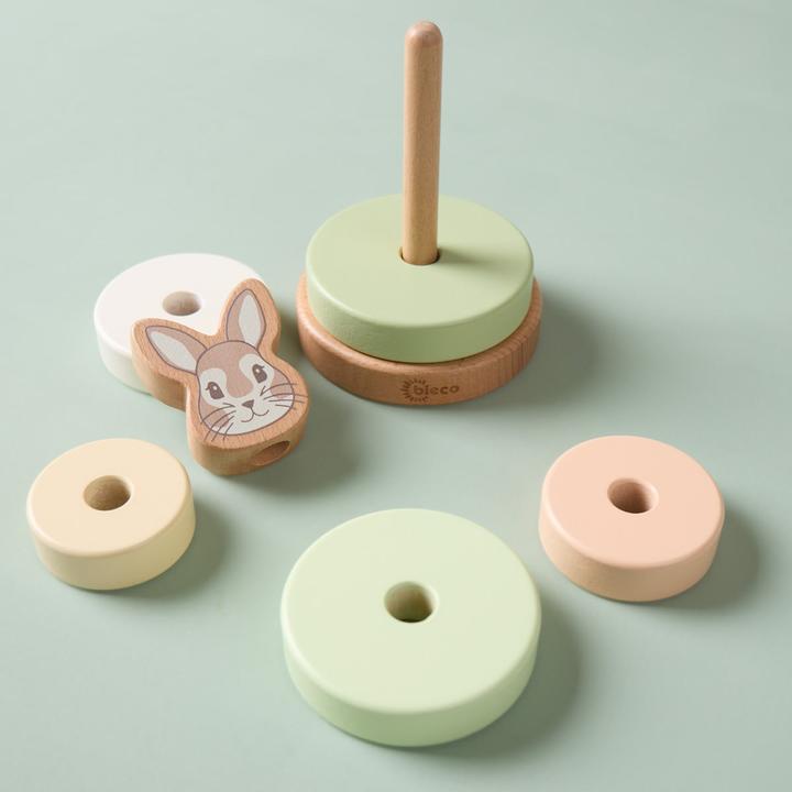 Actual product image Bieco Stapelspielzeug Stapelturm Hase Fine 10 cm x 10 cm x 18.5 cm