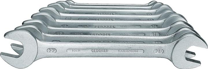 Produktbild Gedore 6-10 Doppelmaulschlüssel-Satz 10-teilig 6-27 mm (19 mm, 6 mm, 12 mm, 24 mm, 14 mm, 22 mm, 16 mm, 23 mm, 10  mm, 21 mm, 18 mm, 27 mm, 7 mm, 17 mm, 11 mm, 15 mm, 26 mm, 8 mm, 9 mm, 13 mm, 20 mm, 25 mm)