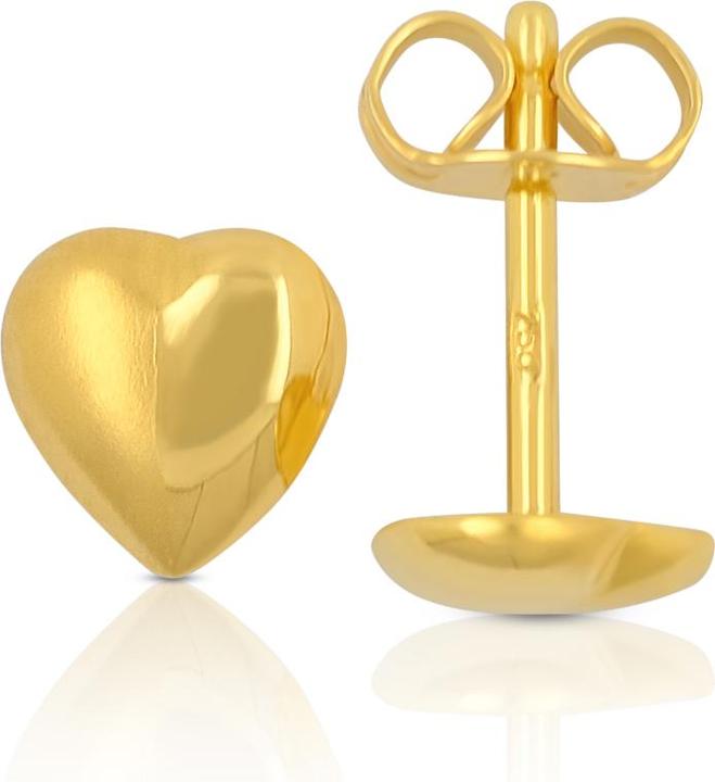 Actual product image Muau Stud earrings heart yellow gold 750, 6mm (750/18K yellow gold)
