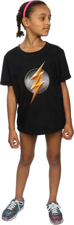 Actual product image Girls Justice League Movie Flash Emblem Cotton T-Shirt (128)