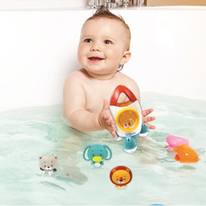 Actual product image Lexibook Space rocket bath toy set with 3 squeezable animals