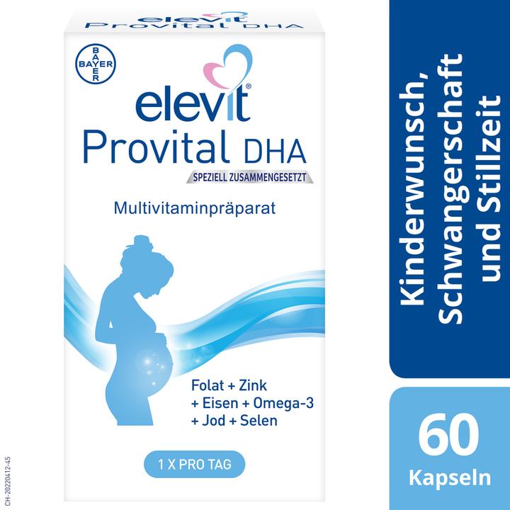 Produktbild Elevit Provital Complex + DHA (60 Stück, Kapseln, 118 g)