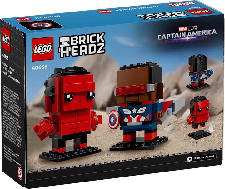 Image du produit LEGO BrickHeadz Super Heroes Captain America & Red Hulk (40668, LEGO Brickheadz)