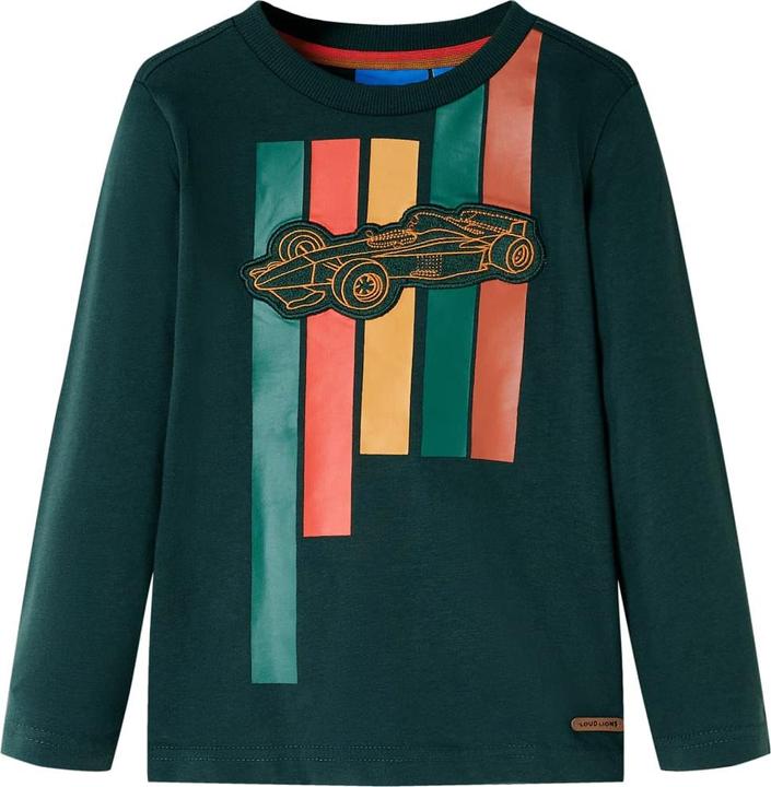 Immagine prodotto VidaXL Camicia a maniche lunghe da bambino verde scuro 128,Materiale: 100 (128)