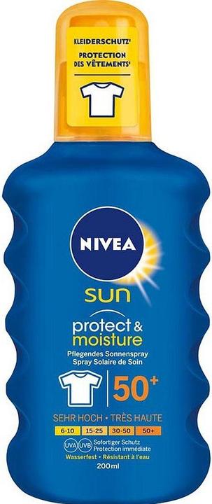 Actual product image NIVEA Protection & care (Sun spray, SPF 50+, 200 ml, 246 g)