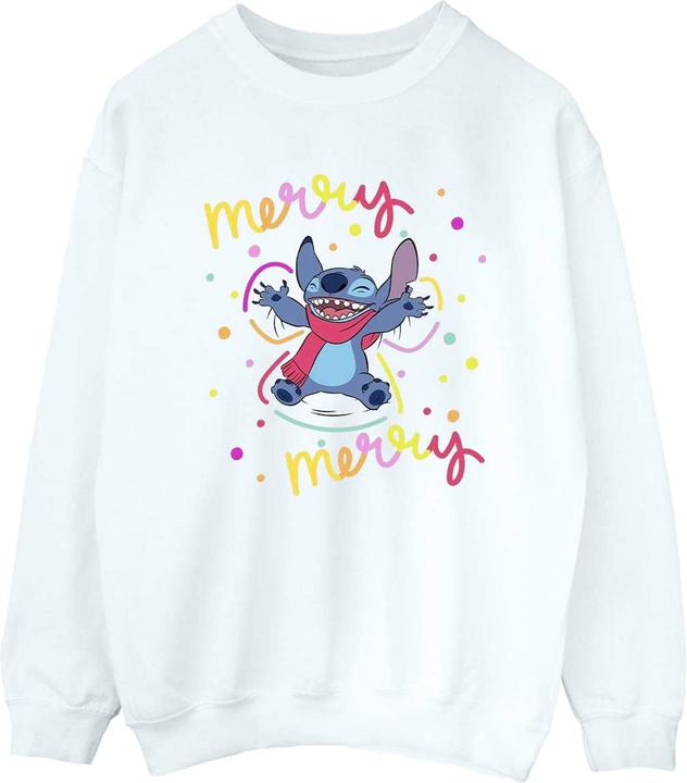 Actual product image Disney Mens Lilo & Stitch Merry Rainbow Sweatshirt (S)