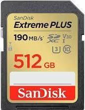 Image du produit SanDisk Extreme PLUS SDXC /s UHS-I (512 Go, SDXC, UHS-I)