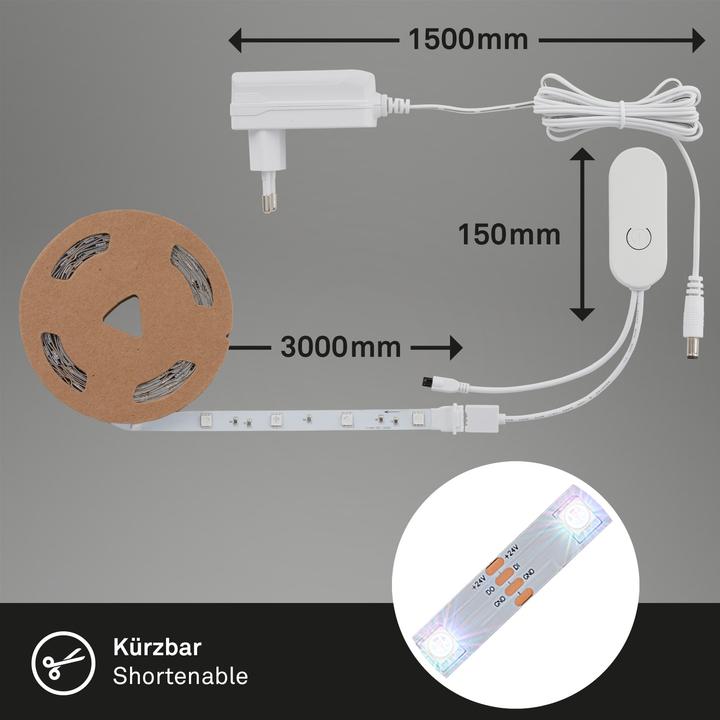 Produktbild Briloner Magic RGB-LED Flexband, 3m, inkl. Musiksensor (300 cm, Indoor)