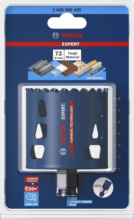 Produktbild Bosch Professional Zubehör EXPERT Tough Material Lochsäge, 73 x 60 mm (73 Millimeter)