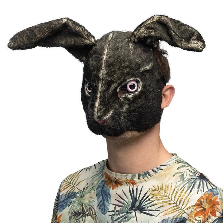 Immagine prodotto Boland Mezza maschera di peluche di coniglio nero
