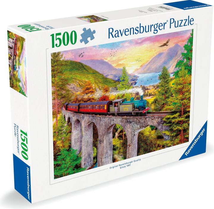 Actual product image Ravensburger Puzzle 12000795 - Train journey in autumn - 1500 pieces jigsaw puzzle for adults aged 14 and over (1500 pieces)