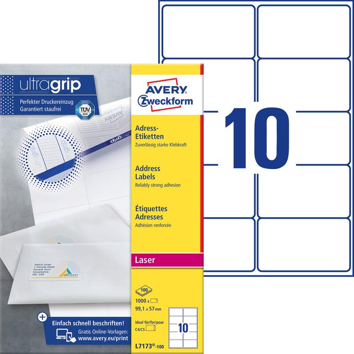 Actual product image Avery Labels A4, 99.1 x 57.0