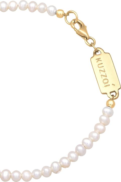 Actual product image Kuzzoi Bracelet Freshwater Pearls Classic Simple 925 Silver (21 cm, 925 sterling silver, Freshwater cultured pearls, Stainless steel)