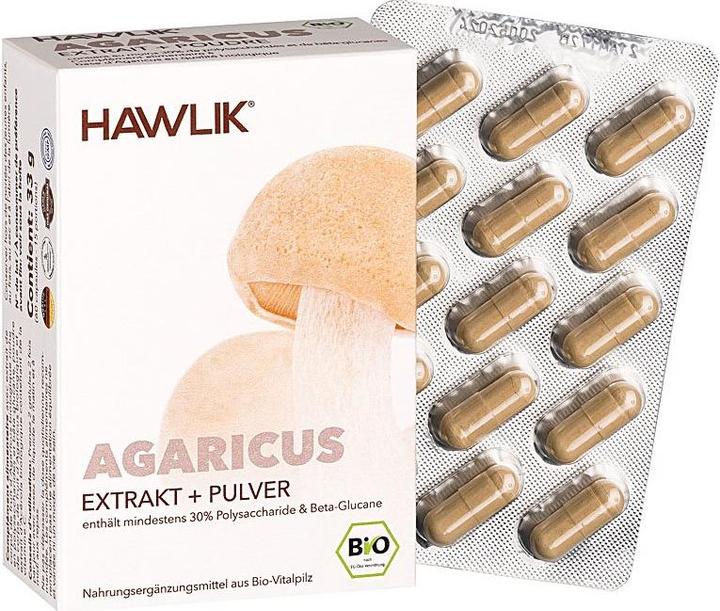 Produktbild Hawlik Agaricus Extrakt + Pulver Kapsel (60 Stück, Kapseln, 57 g)