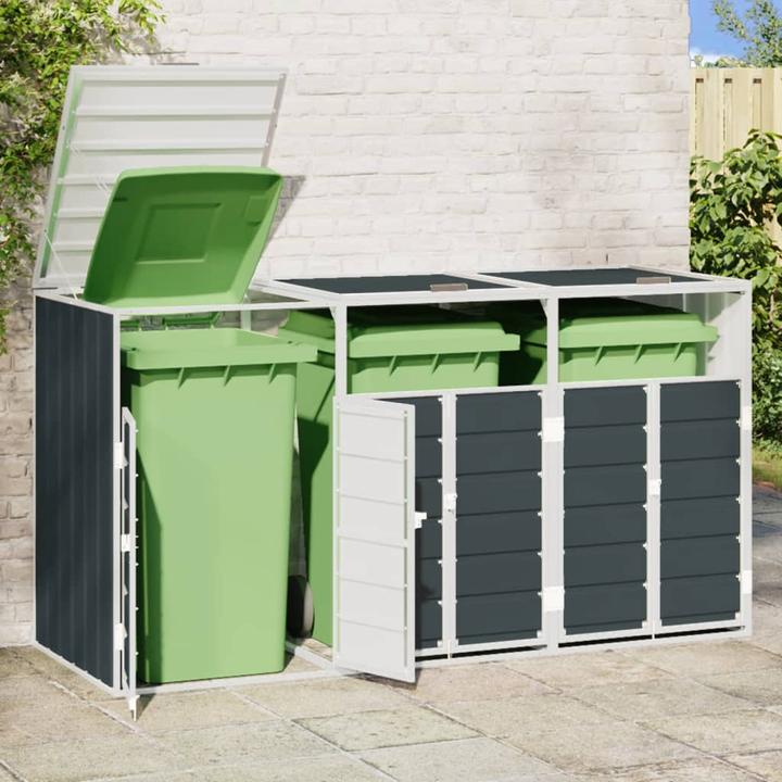 Produktbild VidaXL Mülltonnenbox für 3 Tonnen Anthrazit 216x81x115 cm Stahl