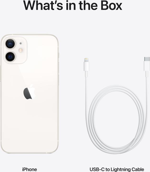 Produktbild Apple iPhone 12 mini (256 GB, White, 5.40", SIM + eSIM, 12 Mpx, 5G)