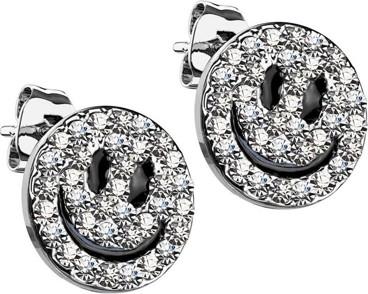 Immagine prodotto Star Piercing Orecchini a perno in cristallo argento smiley (Acciaio chirurgico 316L, Ottone)