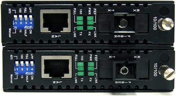 Produktbild StarTech 10/100 Mbit/s Ethernet LWL / Glasfaser Single Mode WDM Medienkonverter Kit SC 20 km - 100Base-FX