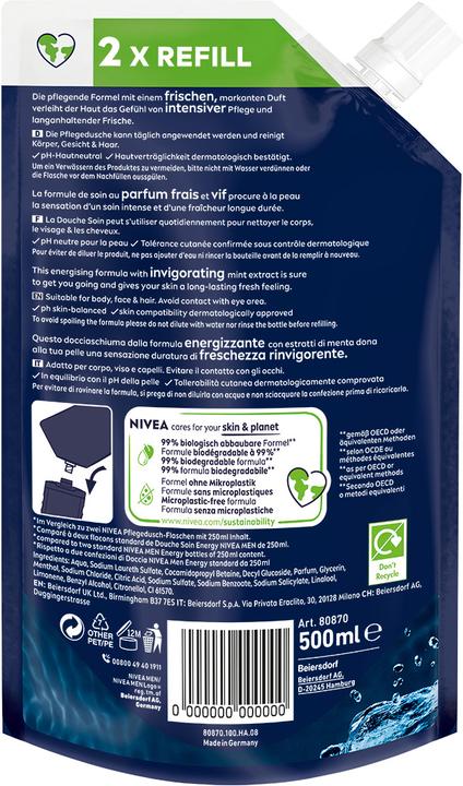 Produktbild Nivea Men DUPLIKAT Pflegedusche Energy Refill (500 ml)