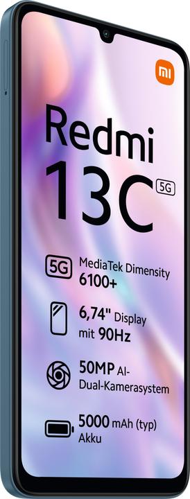 Produktbild Xiaomi Redmi 13C 5G (128 GB, Twilight Blue, 6.74", Dual SIM, 50 Mpx, 5G)