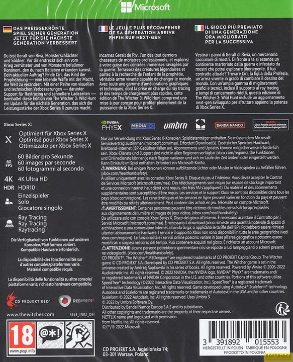 Actual product image The Witcher 3 : Wild Hunt - Complete Edition (Xbox Series X, DE, IT, FR)