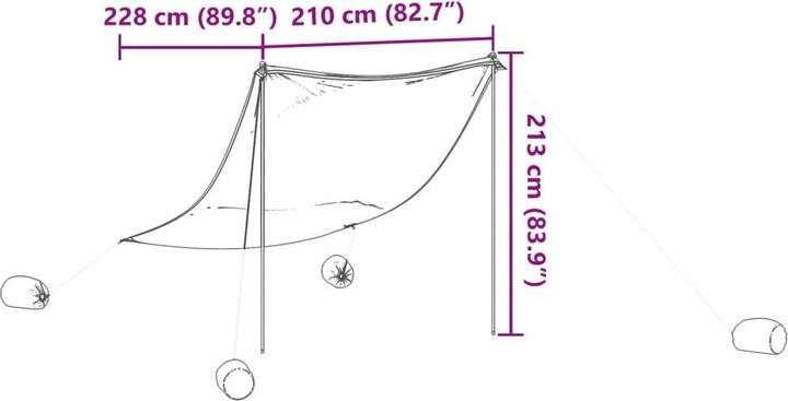 Immagine prodotto VidaXL Tenda da spiaggia con sacchi di sabbia 214 x 236 cm (tenda da spiaggia, 0.18 kg, 4 persone)