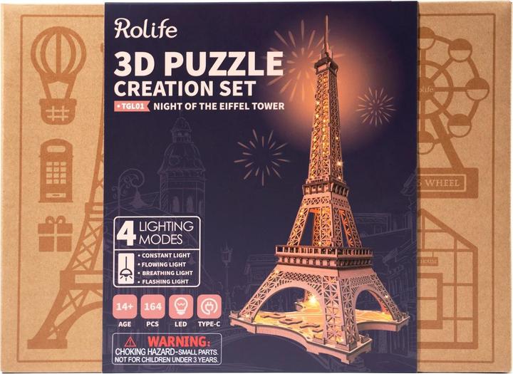 Produktbild Robotime Bausatz Night Of The Eiffeltower, Modell Art: Gebäude