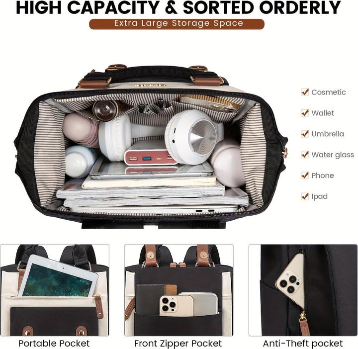 Immagine prodotto Only-Bags.Store Elegante zaino per laptop di piccole dimensioni - Zaino da college alla moda con spallacci