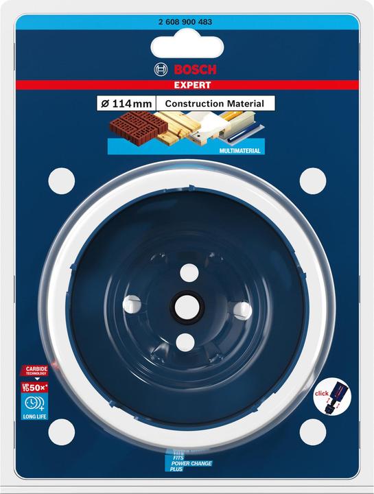 Actual product image Bosch Professional Zubehör Expert Construction Material Hole Saw, 114 x 60 mm (114 millimetres)