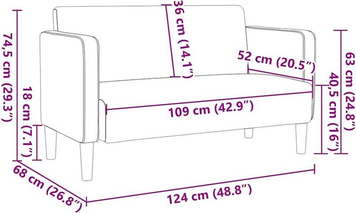 Actual product image VidaXL Upright Crossword (2 person sofa)