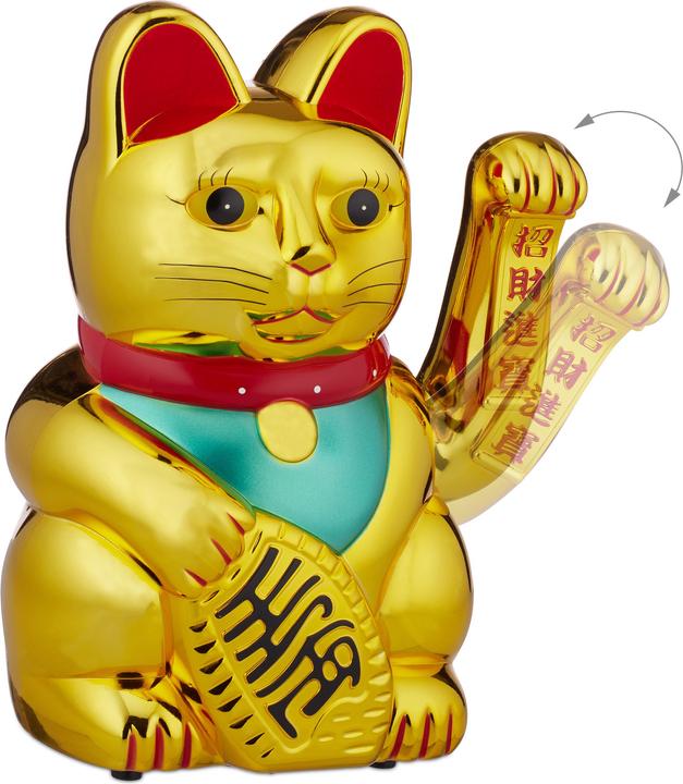 Actual product image Relaxdays XXL Maneki Neko Waving Cat (33 x 48 x 24 cm)