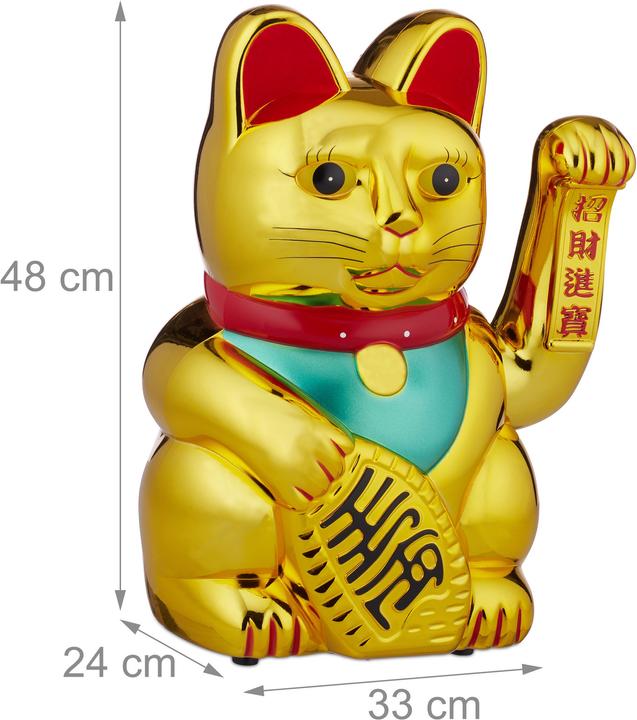 Actual product image Relaxdays XXL Maneki Neko Waving Cat (33 x 48 x 24 cm)
