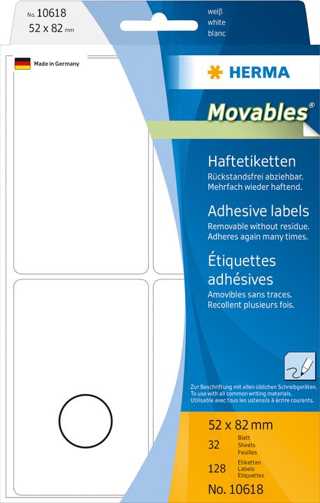 Actual product image HERMA Removable multi-purpose labels