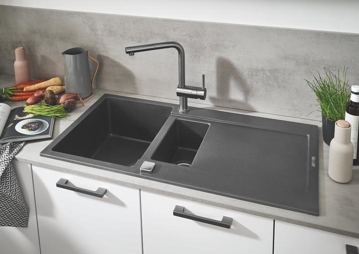 Actual product image Grohe Küchenarmatur mit Handbrause Minta supersteel matt 32321