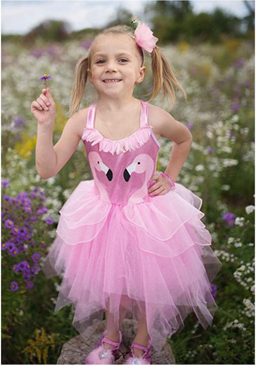 Produktbild Creative Education Flamingo Kleid, 5-6 Jahre Kleid 76-86 cm lang, rosa Tüll, Haarreif (116)