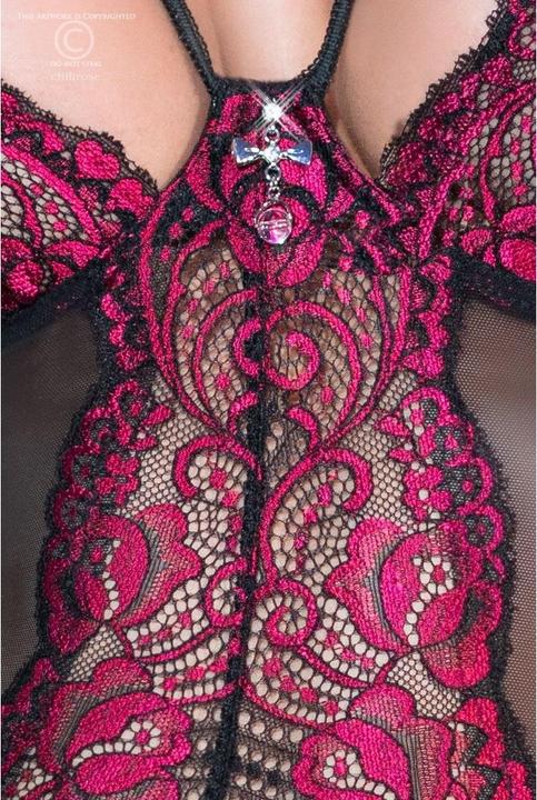 Actual product image Chili Rose Set suspender shirt / thong (S)