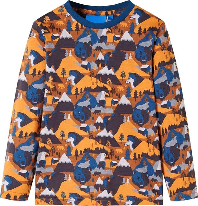 Produktbild VidaXL Kinderpyjama mit Langen Ärmeln Cognac 116,Material: 100 (116)