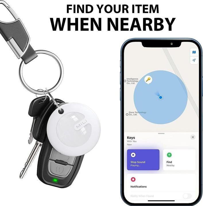 Produktbild MiTag met Sleutelhanger Wit 4-Pack (Mac OS, WatchOS, iOS, iPadOS)