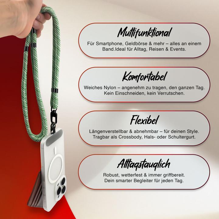 Actual product image Nalia HoldMe Lanyard Handykette - Universal Trageband für Smartphones - Verstellbar, Soft & Elastisch