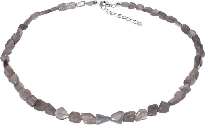 Image du produit Xen Pierre de lune - Collier gris pierre de tambour 48 + 5 cm 925 argent (Argent sterling 925, 48 cm)
