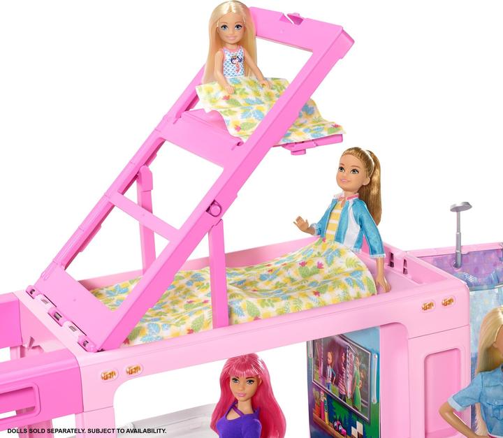 Image du produit Barbie Camping-Car de Rêve 3-en-1 - Véhicule pour Poupée Mannequin - 3 ans et +