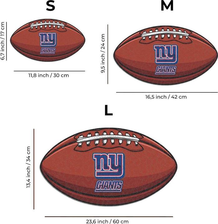 Produktbild Iconic NFL - New York Giants – Football mit Logo - Holz Puzzle Grösse M (270 Teile) (270 Teile)